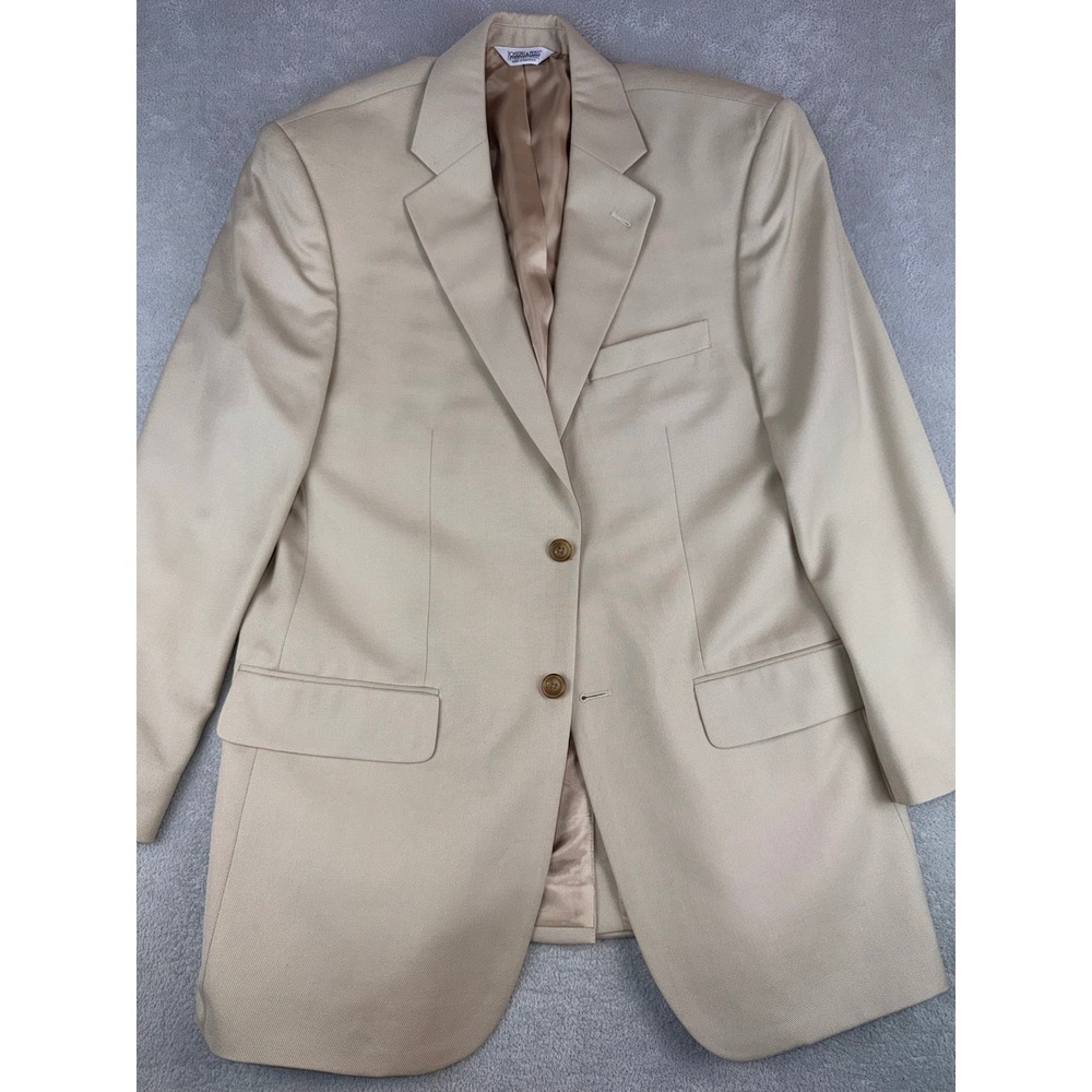 Joseph & Feiss Beige‎ Silk Blend Sport Coat Blazer Mens 40R Tan 2-Button NWOT